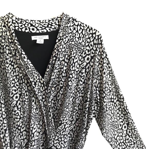 Liz Claiborne Animal Print Wrap Dress Size 1X Jersey 3/4 Sleeves Knee Length - Picture 4 of 16